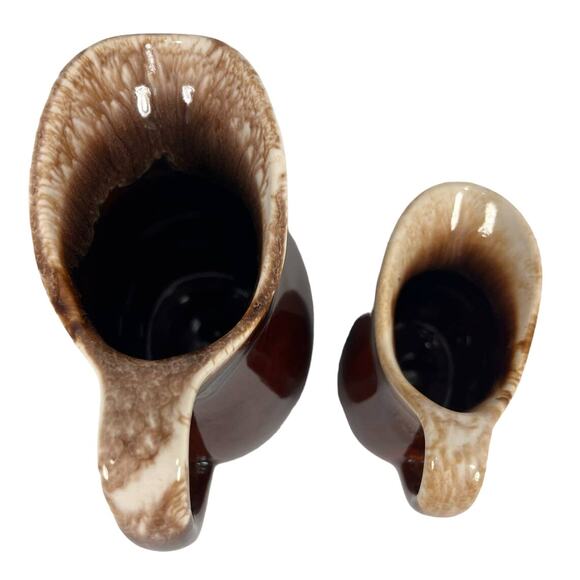 Brown Glazed Milk Creamers -McCoy USA -Set of 2 Vintage - VGC - Picture 6 of 6